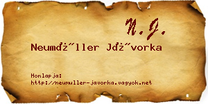Neumüller Jávorka névjegykártya